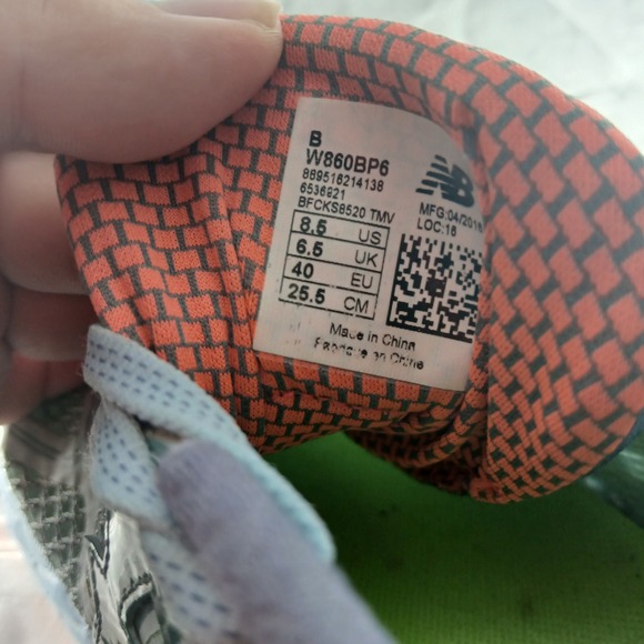 New Balance 860v6 Womens Running Shoes Blue Orange Cushioning‎ Sneakers Size 8.5 - Picture 4 of 8